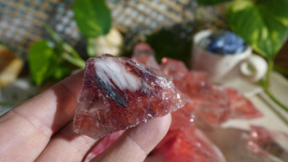 Raw Red Smelting Quartz Crystals: Root Chakra Healing Stones, Arts & Crafts