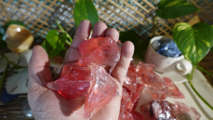 Raw Red Smelting Quartz Crystals: Root Chakra Healing Stones, Arts & Crafts