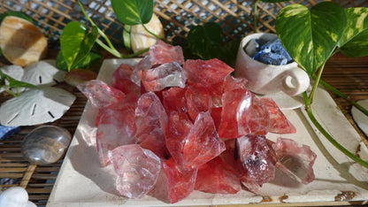Raw Red Smelting Quartz Crystals: Root Chakra Healing Stones, Arts & Crafts
