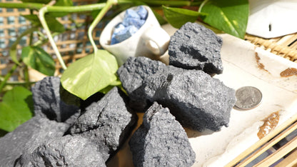Raw Shungite Crystals: Untreated Carbon Stone, EMF Protection, Home Decor