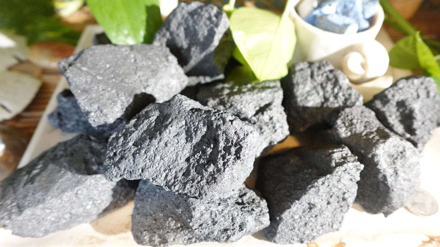 Raw Shungite Crystals: Untreated Carbon Stone, EMF Protection, Home Decor