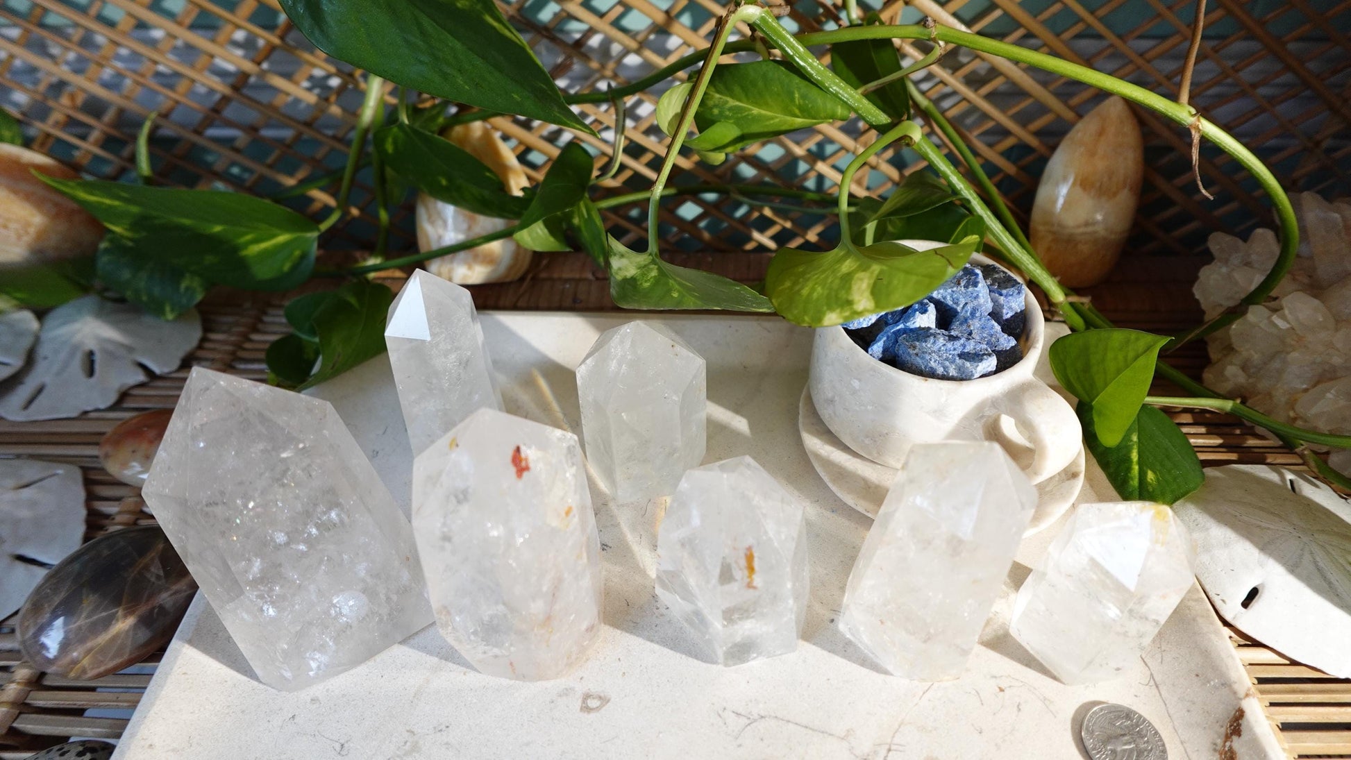 Clear Quartz Tower: Crown Chakra Meditation Wand - Crystal Healing