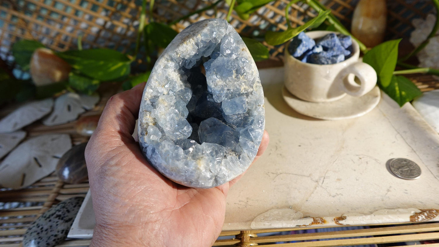 Raw Celestite Crystal Specimen: Untreated Home Decor Mineral (4# 11 Ounces