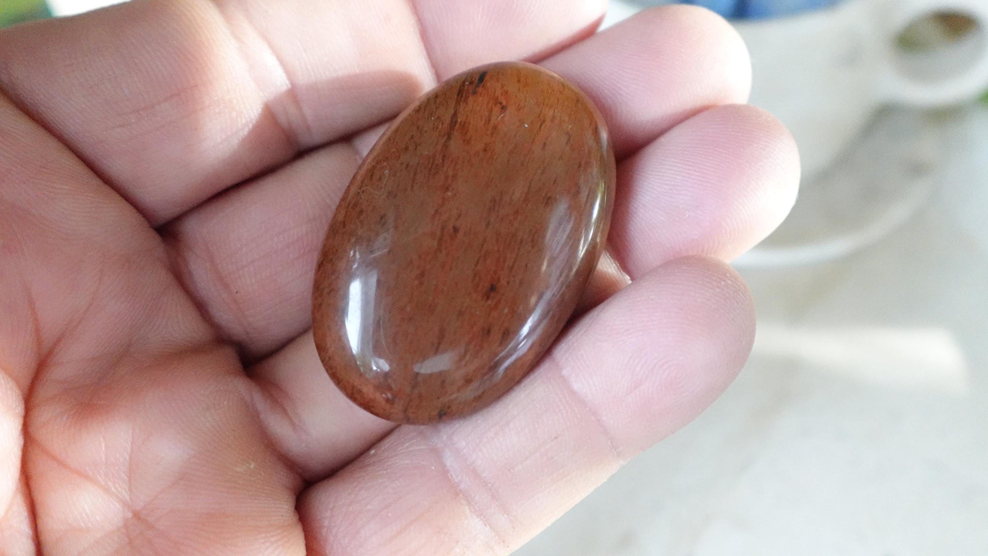 Red Obsidian Polished Medium Palm Stone Pocket Anxiety Worry Chakra Anxiety Home Decor Christmas Holiday Gift Worry Christmas Birthday Xmas