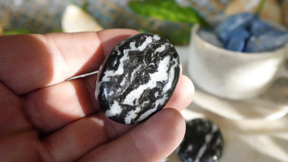Zebra Jasper Palm Stone Natural Crystal Polished Worry Stone Home Decor Anxiety Pocket Distraction Meditation Gift Birthday Christmas