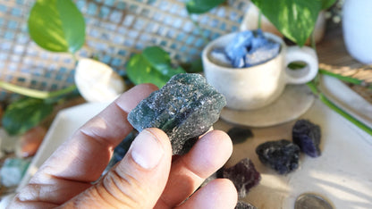 Raw Rainbow Fluorite Crystals Natural Crystal Worry Stone Home Decor Anxiety Pocket Distraction Meditation Gift Birthday Christmas