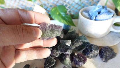 Raw Rainbow Fluorite Crystals Natural Crystal Worry Stone Home Decor Anxiety Pocket Distraction Meditation Gift Birthday Christmas