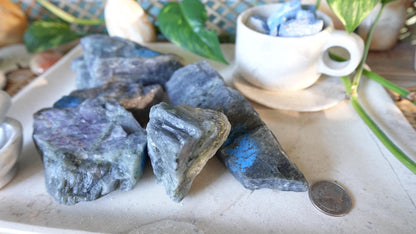 Raw Labradorite Crystals Natural Crystal Worry Stone Home Decor Anxiety Pocket Distraction Meditation Gift Birthday Christmas