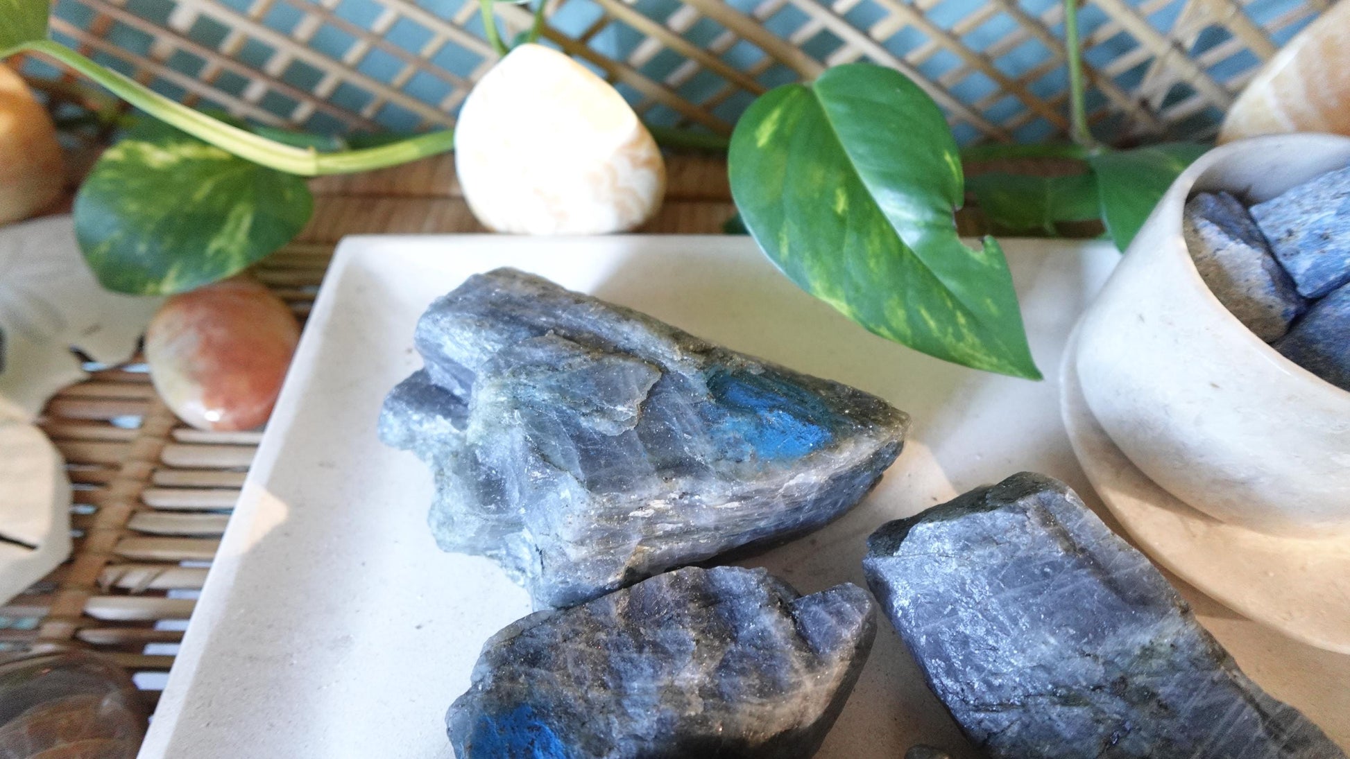 Raw Labradorite Crystals Natural Crystal Worry Stone Home Decor Anxiety Pocket Distraction Meditation Gift Birthday Christmas