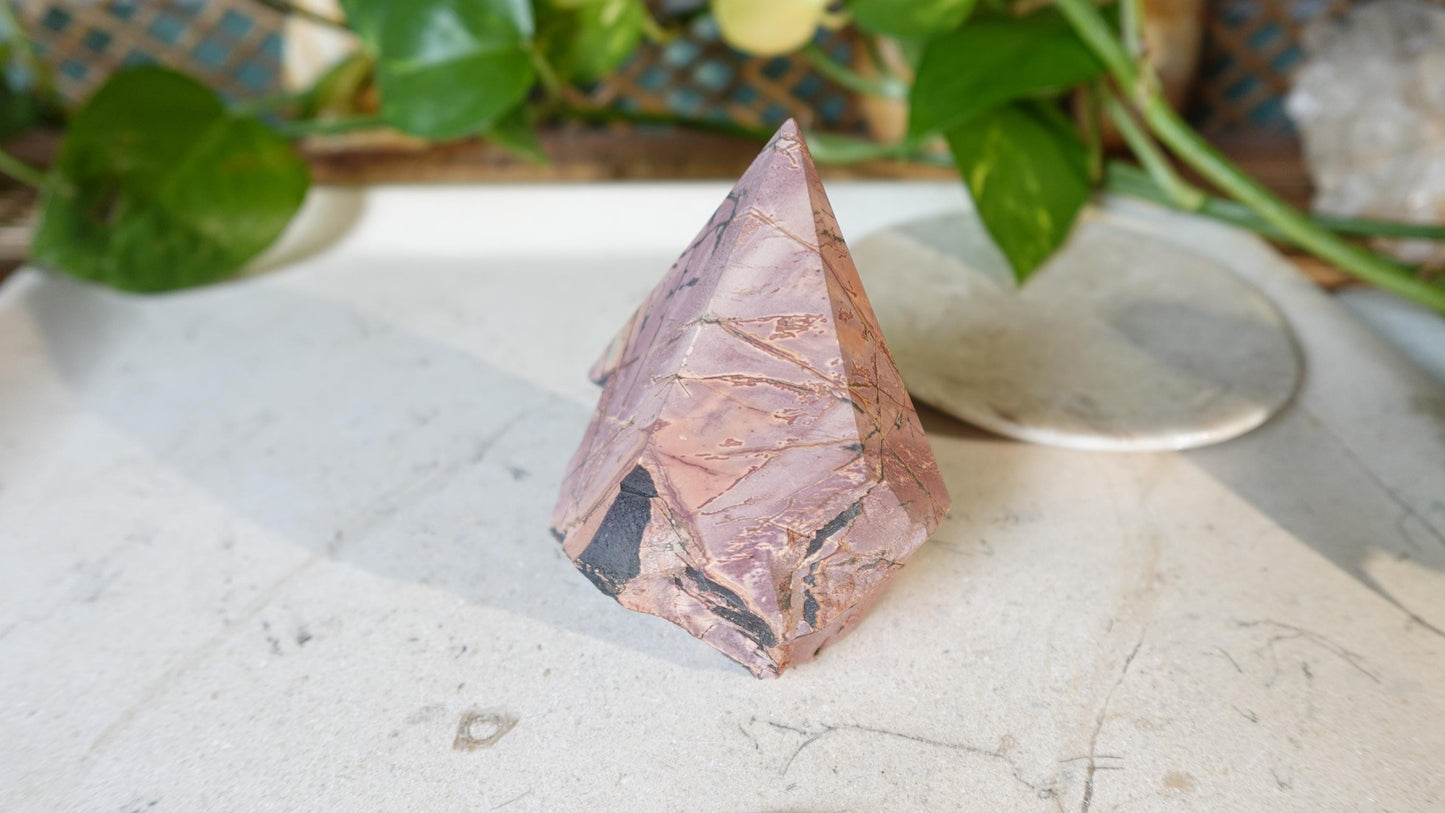 Cherry Creek Jasper Crystal Point: Raw Cut, Polished Home Decor
