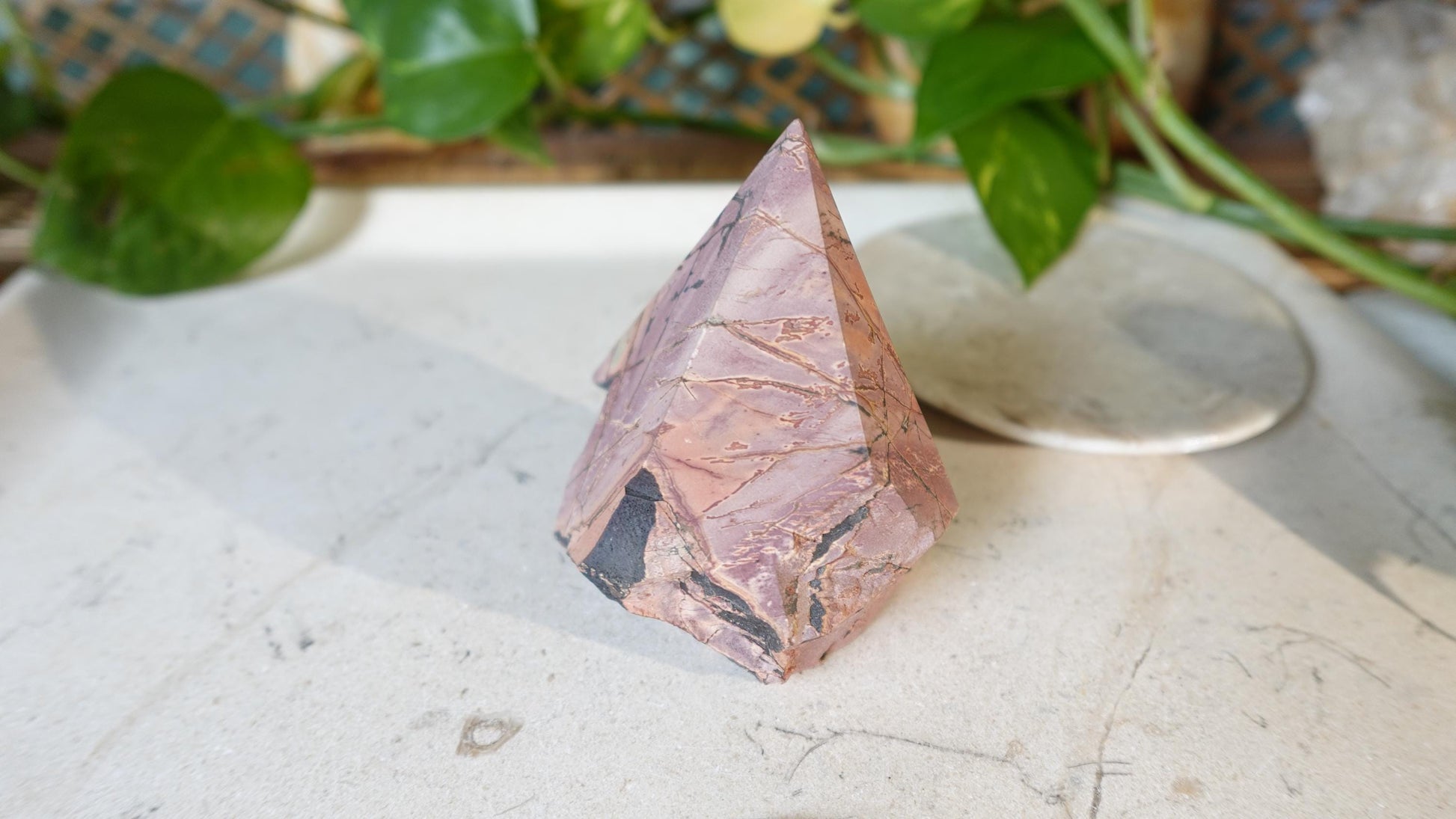 Cherry Creek Jasper Crystal Point: Raw Cut, Polished Home Decor