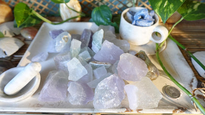 Raw Ghost Fluorite Crystals Natural Crystal Worry Stone Home Decor Anxiety Pocket Distraction Meditation Gift Birthday Christmas