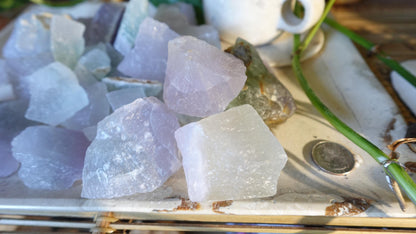 Raw Ghost Fluorite Crystals Natural Crystal Worry Stone Home Decor Anxiety Pocket Distraction Meditation Gift Birthday Christmas