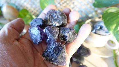 Dark Purple Raw Fluorite Crystals Natural Crystal Worry Stone Home Decor Anxiety Pocket Distraction Meditation Gift Birthday Christmas