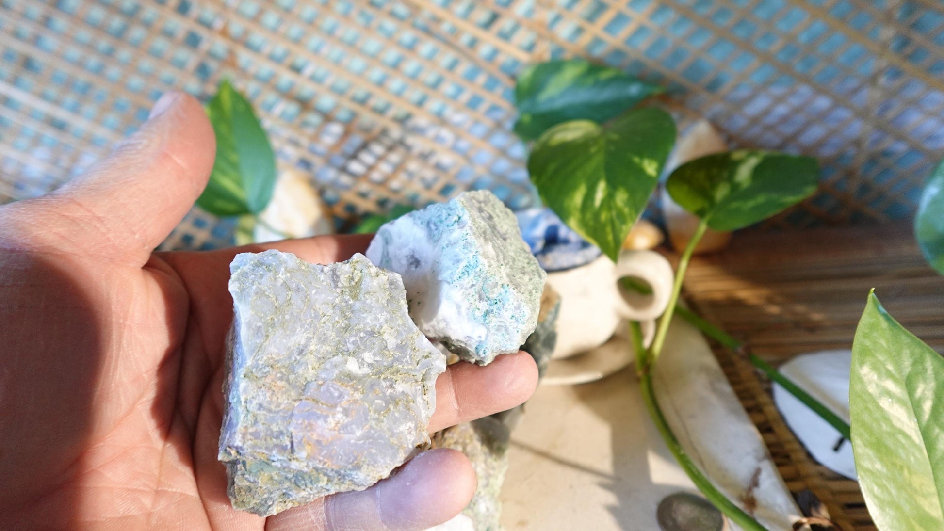 Moss Agate Natural Raw Stone Carved Crystal for Distraction Anxiety Christmas Holiday Decor Xmas Birthday Gift Home Natural Gemstone