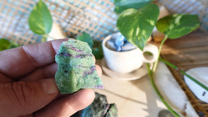 Raw Ruby Zoisite Stones: Untreated Minerals for Arts & Decor