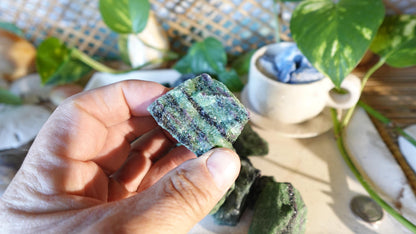Raw Ruby Zoisite Stones: Untreated Minerals for Arts & Decor