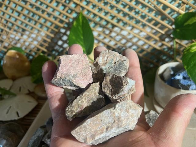 Raw Rhodonite Crystals: Untreated Pink Stones for Home Decor, Arts & Crafts