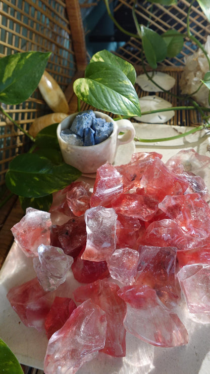 Raw Red Smelting Quartz Crystals: Root Chakra Healing Stones, Arts & Crafts