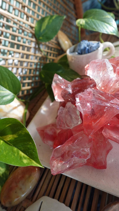 Raw Red Smelting Quartz Crystals: Root Chakra Healing Stones, Arts & Crafts