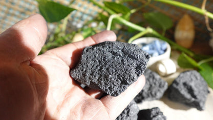 Raw Shungite Crystals: Untreated Carbon Stone, EMF Protection, Home Decor