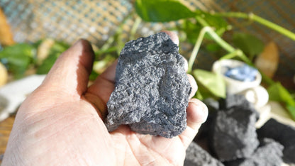 Raw Shungite Crystals: Untreated Carbon Stone, EMF Protection, Home Decor