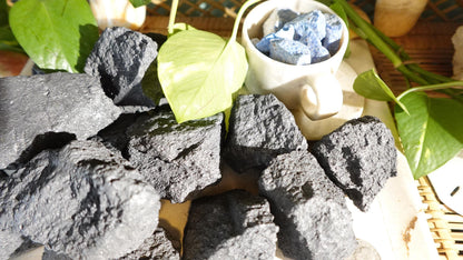 Raw Shungite Crystals: Untreated Carbon Stone, EMF Protection, Home Decor