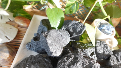 Raw Shungite Crystals: Untreated Carbon Stone, EMF Protection, Home Decor