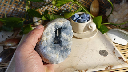 Raw Celestite Crystal Specimen: Untreated Home Decor Mineral (4# 11 Ounces