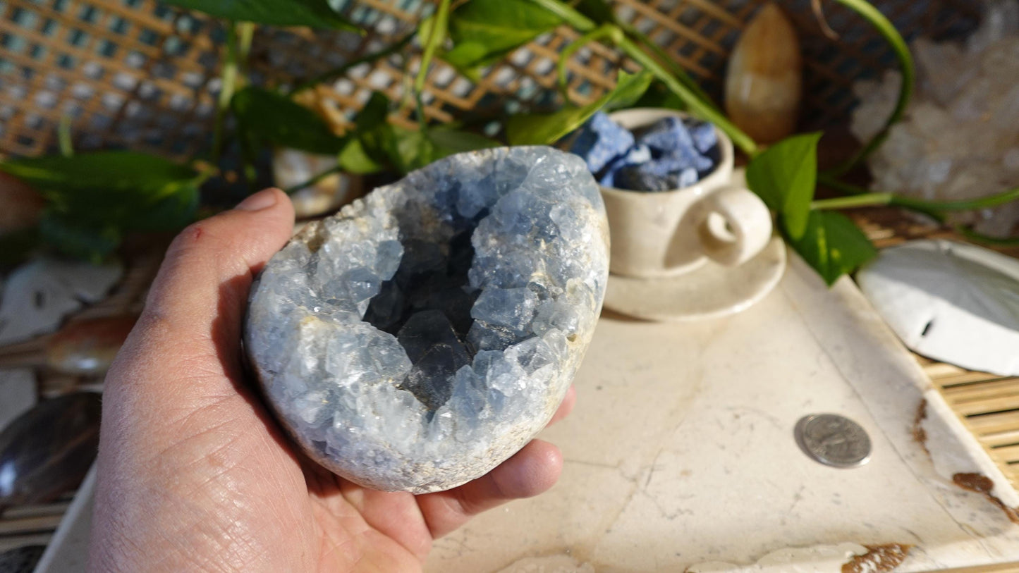 Raw Celestite Crystal Specimen: Untreated Home Decor Mineral (4# 11 Ounces