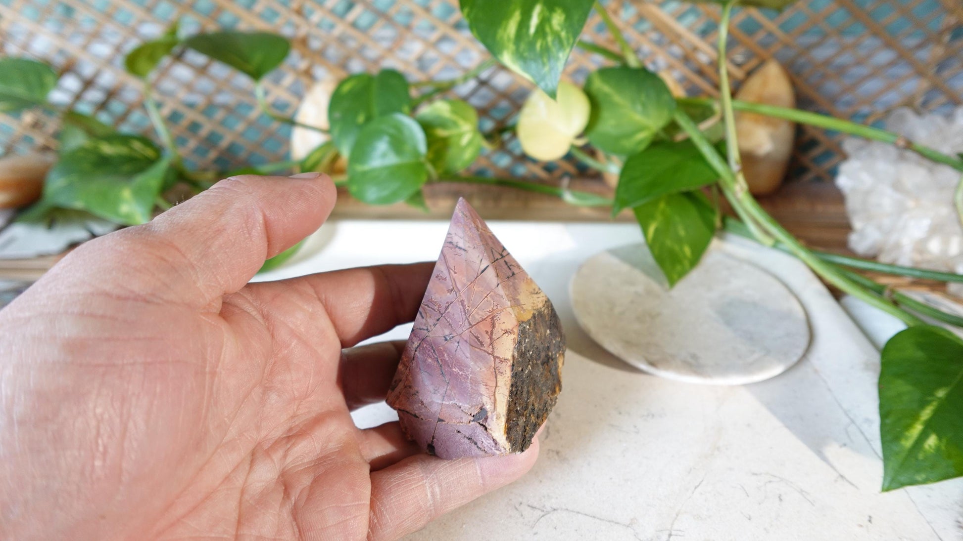 Rare Cherry Creek Jasper Carved Crystal Raw Point Anxiety Crystal Polished Raw Home Decor Christmas Xmas Gift Birthday Polished Worry Stone
