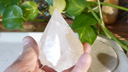 Clear Quartz Point: Carved Crystal for Meditation & Anxiety Relief