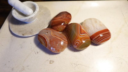 Uruguay Large Flame Sardonyx Palm Natural Crystal Polished Worry Stone Home Decor Anxiety Pocket Distraction Meditation Birthday Christmas