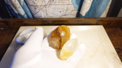 Golden Healer Quartz Palm Natural Crystal Polished Worry Stone Home Decor Anxiety Pocket Distraction Meditation Gift Birthday Christmas