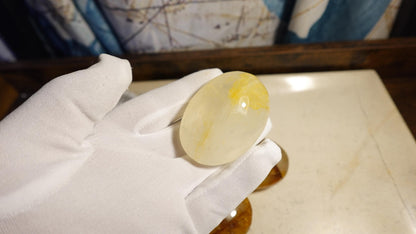 Golden Healer Quartz Palm Natural Crystal Polished Worry Stone Home Decor Anxiety Pocket Distraction Meditation Gift Birthday Christmas