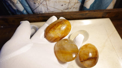 Golden Healer Quartz Palm Natural Crystal Polished Worry Stone Home Decor Anxiety Pocket Distraction Meditation Gift Birthday Christmas