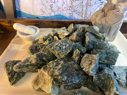 Raw Green Jade Stone: Natural Crystal Decor, Anxiety Relief
