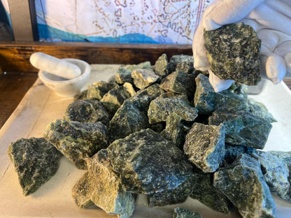 Raw Green Jade Stone: Natural Crystal Decor, Anxiety Relief