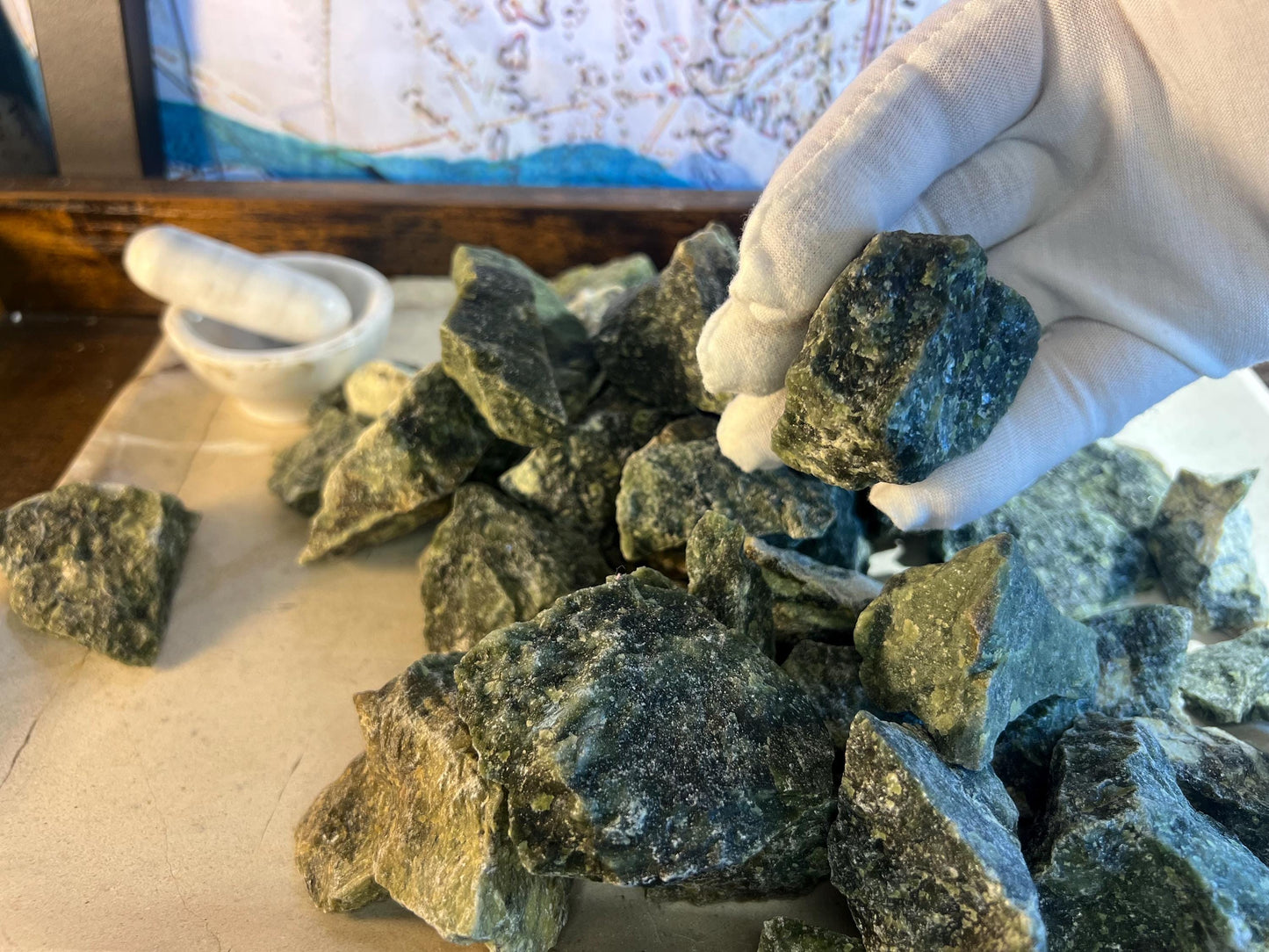 Raw Green Jade Stone: Natural Crystal Decor, Anxiety Relief