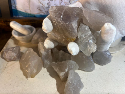 Raw Blue Quartz Crystals Natural Crystal Worry Stone Home Decor Anxiety Pocket Distraction Meditation Gift Birthday Christmas