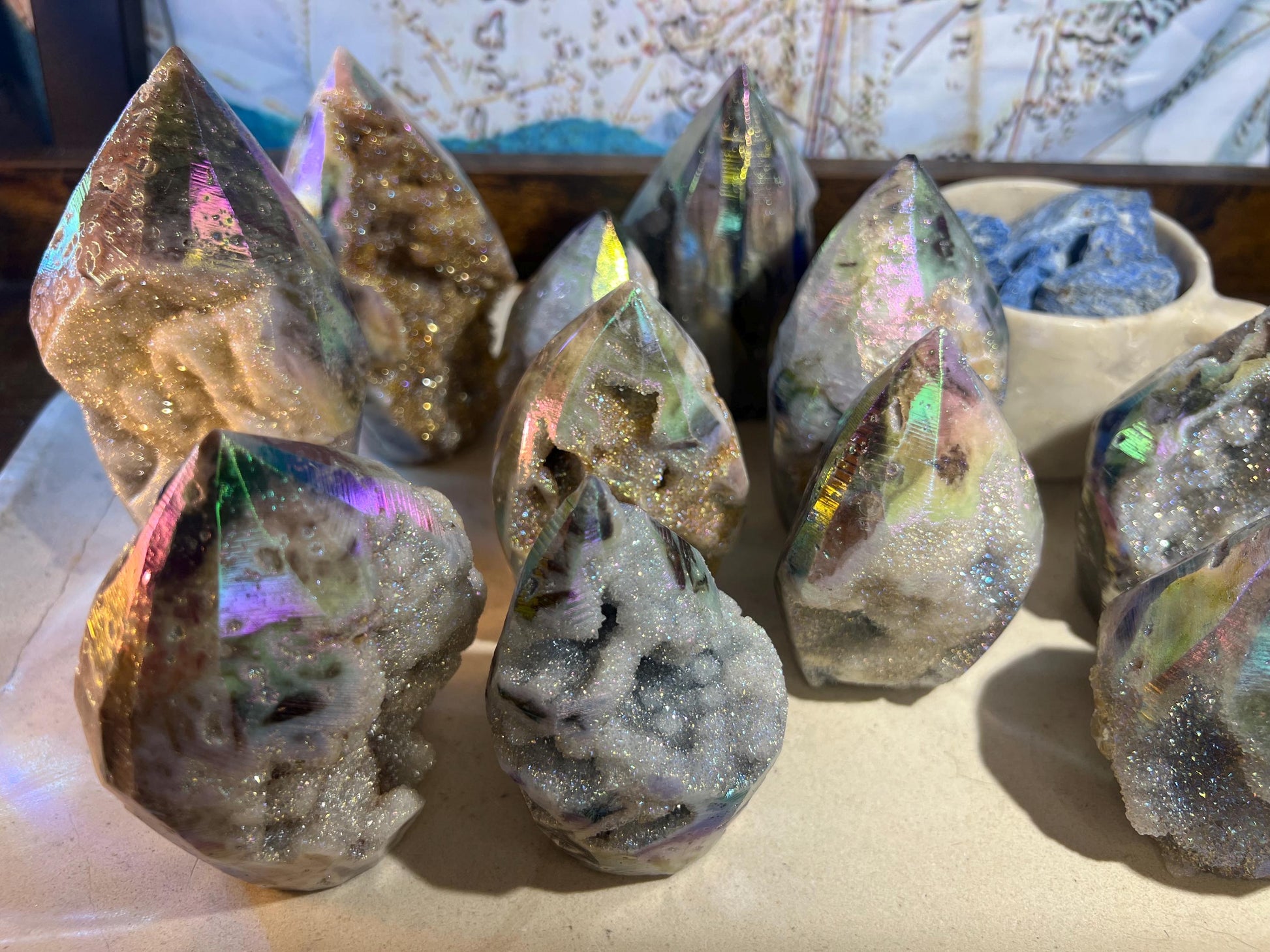 Angel Aura Quartz Carved Polished Statues Carved Crystal Distraction Pocket Worry Anxiety Home Gift Drusy Christmas Meditation Birthday