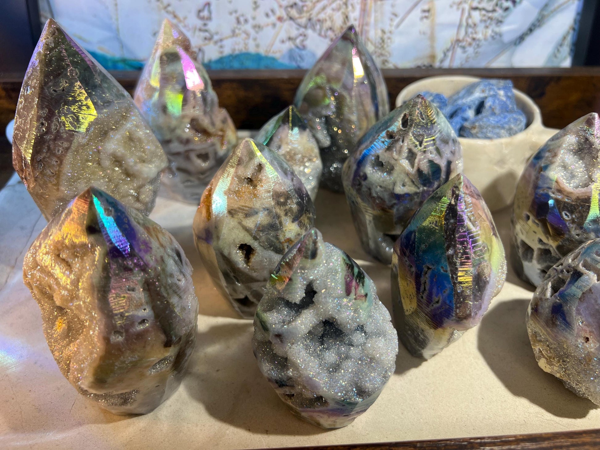 Angel Aura Quartz Carved Polished Statues Carved Crystal Distraction Pocket Worry Anxiety Home Gift Drusy Christmas Meditation Birthday