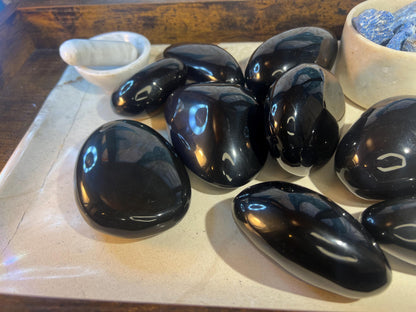 Shimmering Rainbow Obsidian Free Form Stone: Polished Carved Crystal Decor Home Decor Worry Pocket Stress Anxiety Palm Stone