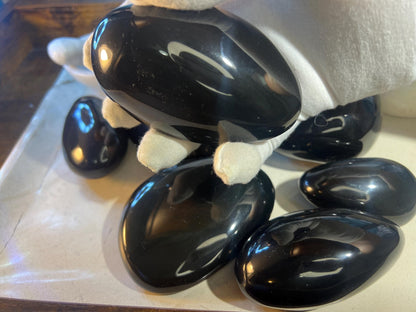 Shimmering Rainbow Obsidian Free Form Stone: Polished Carved Crystal Decor Home Decor Worry Pocket Stress Anxiety Palm Stone