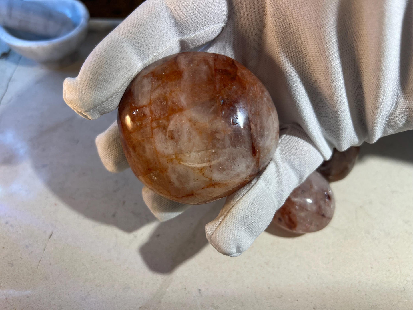 Fire Quartz Palm Stone Natural Crystal Polished Worry Stone Home Decor Anxiety Pocket Distraction Meditation Gift Birthday Christmas