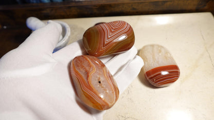 Uruguay Large Flame Sardonyx Palm Natural Crystal Polished Worry Stone Home Decor Anxiety Pocket Distraction Meditation Birthday Christmas