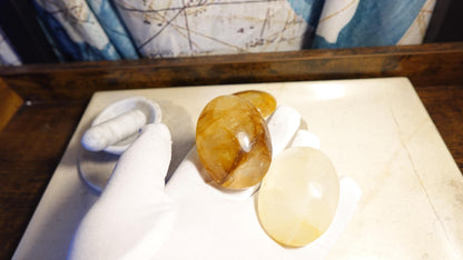 Golden Healer Quartz Palm Natural Crystal Polished Worry Stone Home Decor Anxiety Pocket Distraction Meditation Gift Birthday Christmas