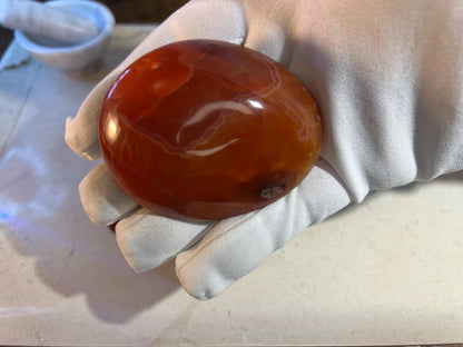 Carnelian Palm Stone Natural Crystal Polished Worry Stone Home Decor Anxiety Pocket Distraction Meditation Gift Birthday Christmas
