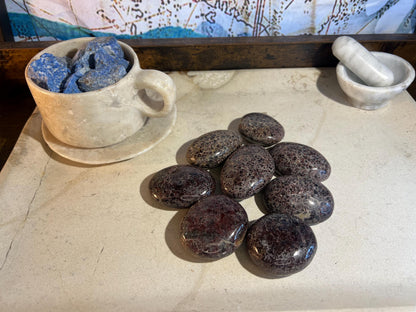 Polished Garnet Palm Stone: Home Decor, Anxiety Relief Home Decor Worry Pocket Stress Anxiety Palm Stone
