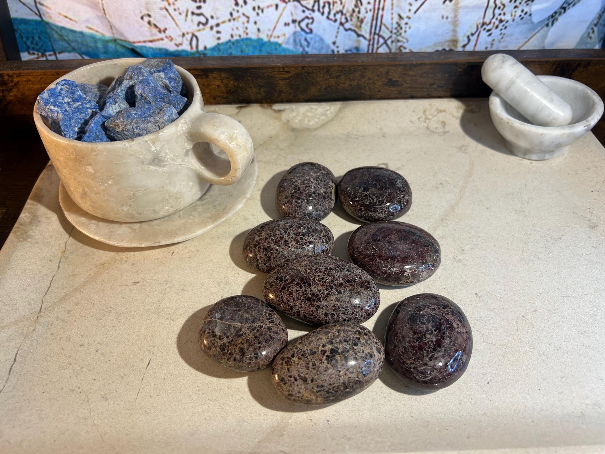 Polished Garnet Palm Stone: Home Decor, Anxiety Relief Home Decor Worry Pocket Stress Anxiety Palm Stone